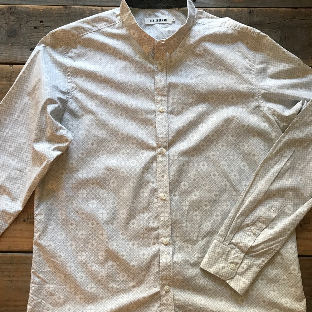 Ben Sherman white patterned button up